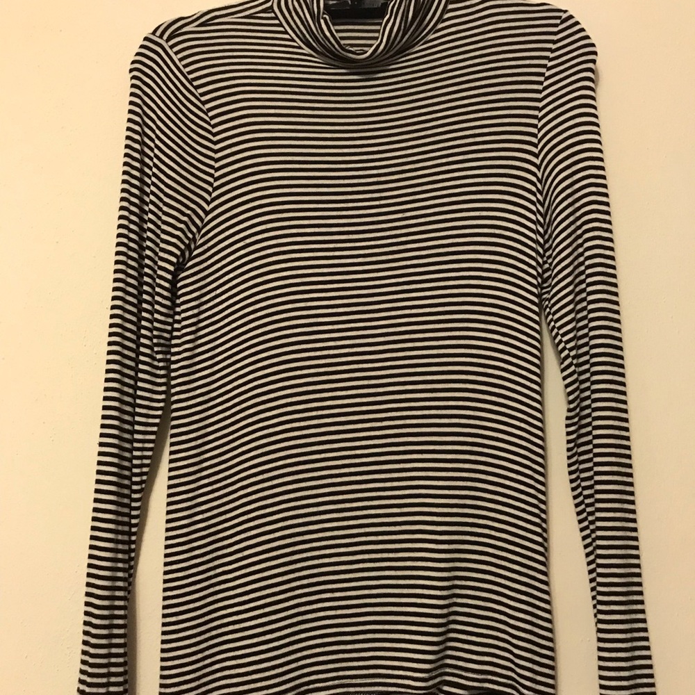 Black and White Striped Jersey Shirt